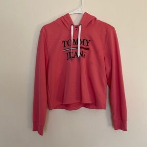 Hot pink Tommy Hilfiger cropped sweatshirt